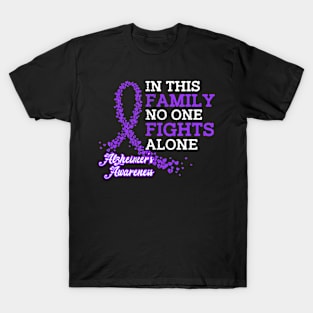 Purple Ribbon Family Alzheimer Awareness T-Shirt